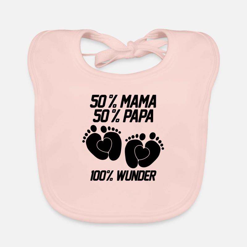 50 % maman 50 % papa 100 % miracle-grossesse-bébé Bavoir bio Bébé
