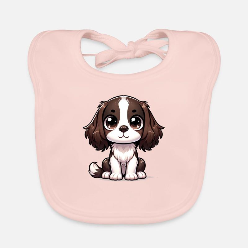 Illustration numérique d’un chien Springer Spaniel mignon Bavoir bio Bébé