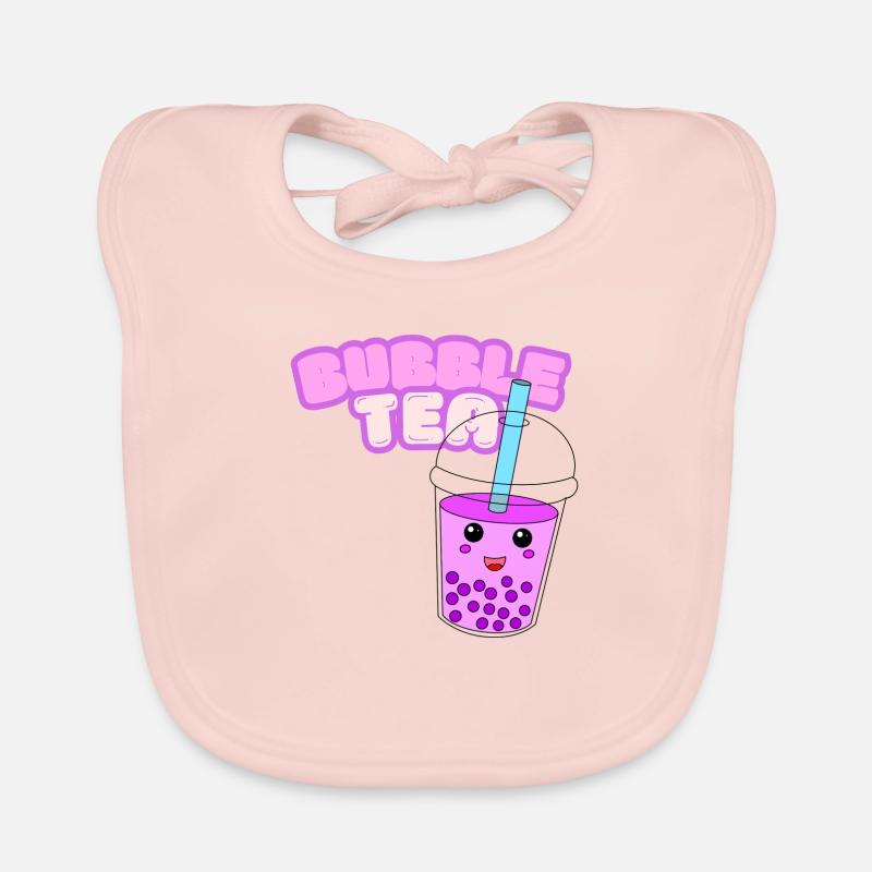 Bubble Tea Font Organic Baby Bibs