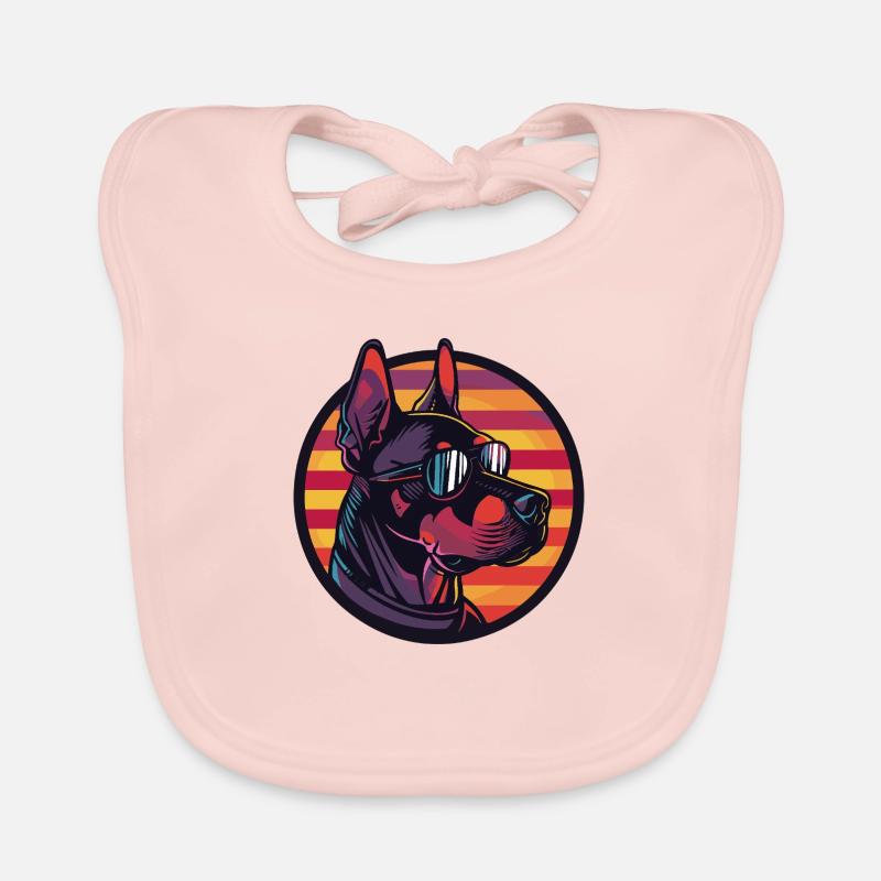 Dobermann Hund Cool Comic Baby Bio-Lätzchen