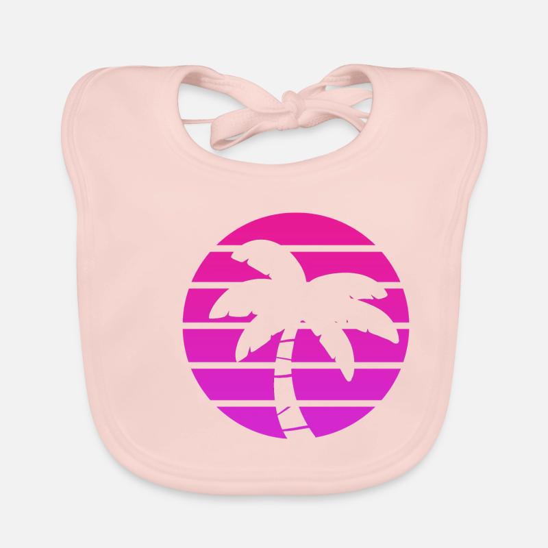 Palm Tree Sunset Lovers Organic Baby Bibs