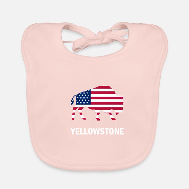 Drapeau américain bison bison de Yellowstone Bavoir bio Bébé