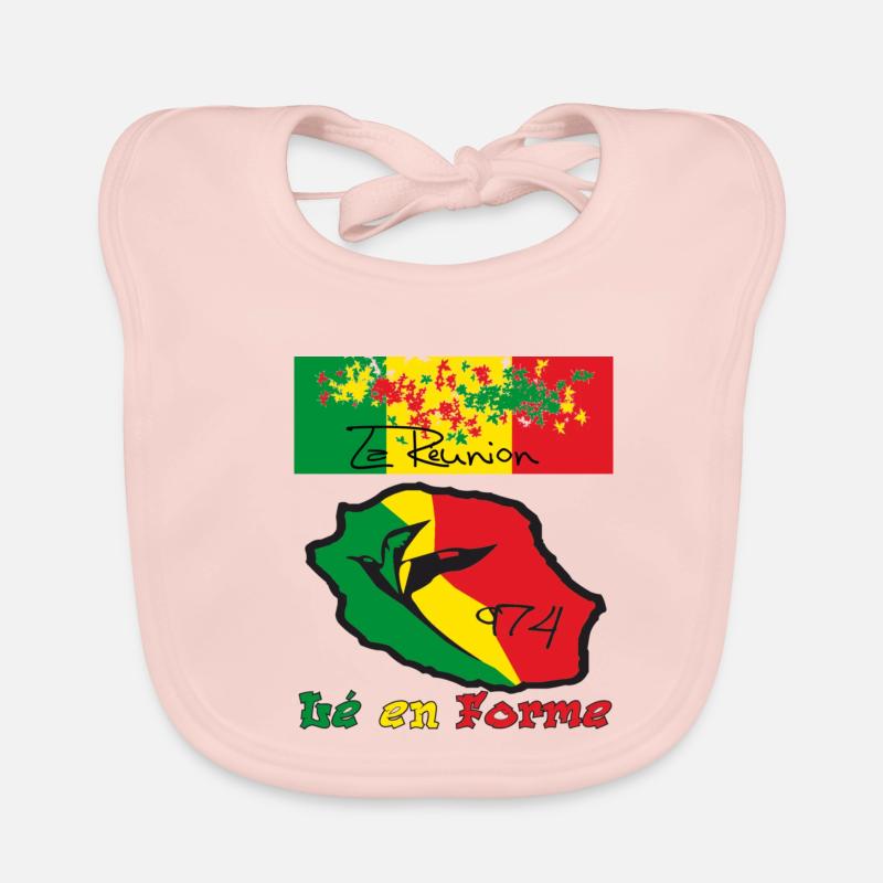 974 le en forme 02 rasta - Bavoir bio Bébé - rose
