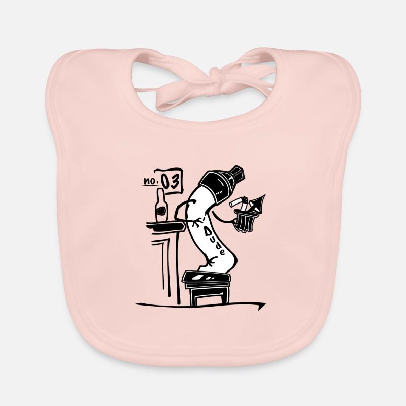 Mec n° 03 - Bavoir bio Bébé - rose