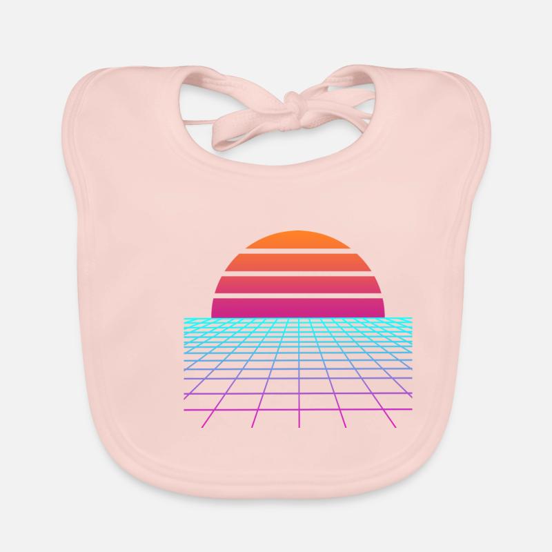 Synthwave Sunset. Painter Poison Organic Baby Bibs