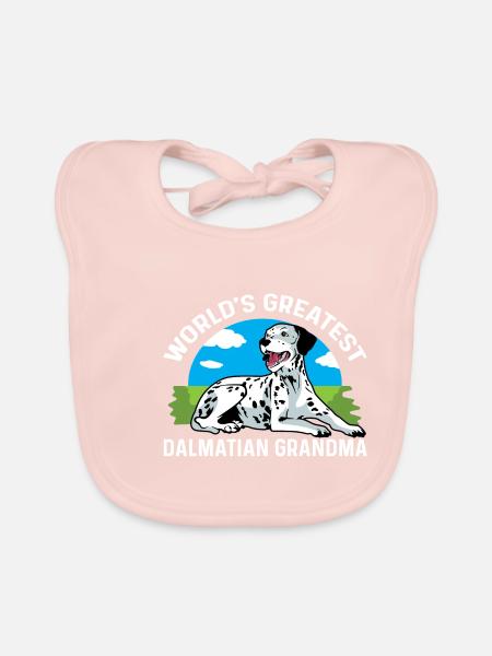Biggest Dalmatian Grandma Sweetest Grandma Gift - Organic Baby Bibs - rose - Front