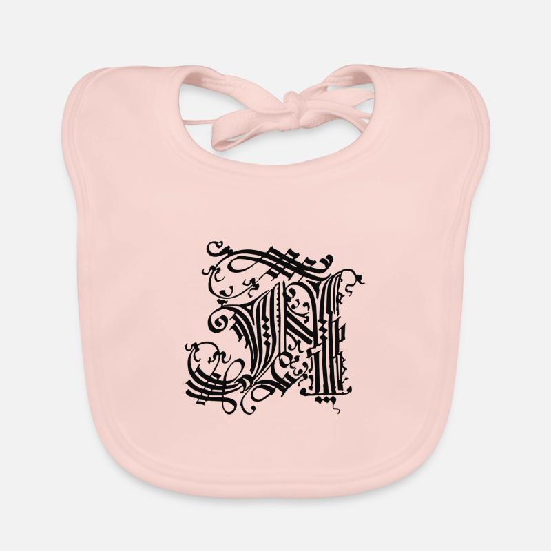 Medieval Core Medieval Initials N Castle Core Organic Baby Bibs