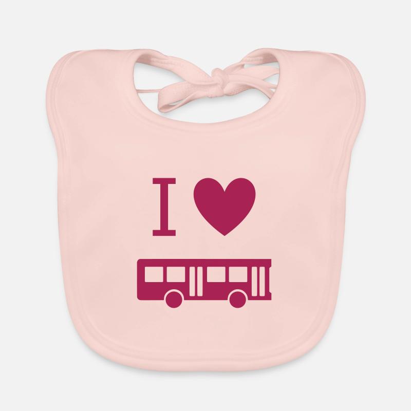 ★ Design colors changeable ★ I love buses Organic Baby Bibs