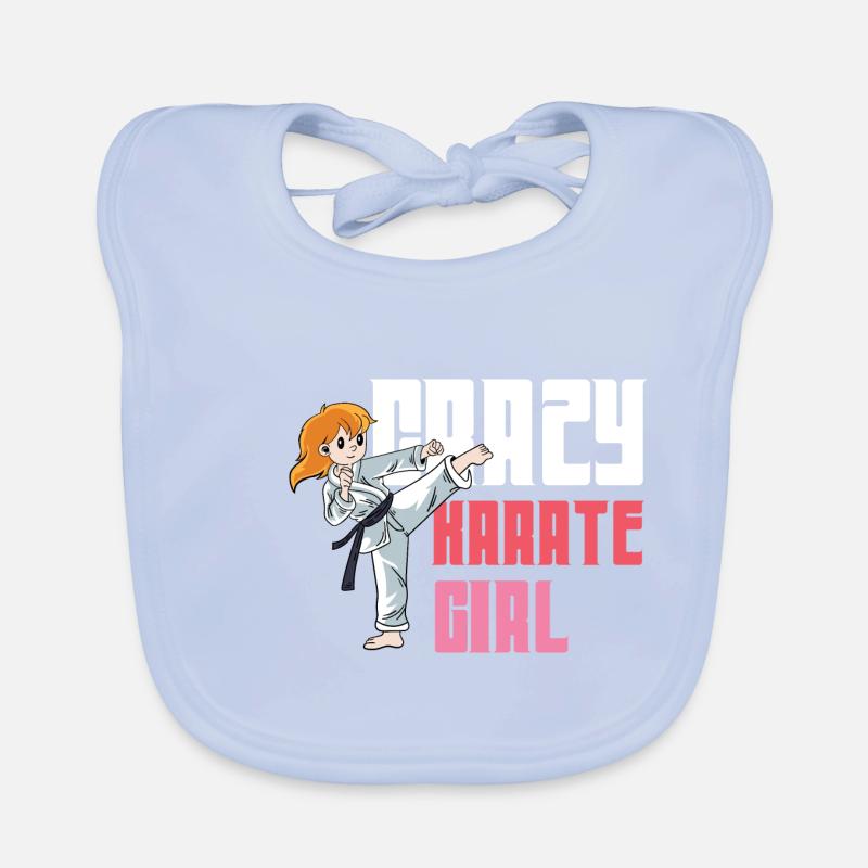 Verrücktes Karate Mädchen Kampfkunststudent Gesche Baby Bio-Lätzchen