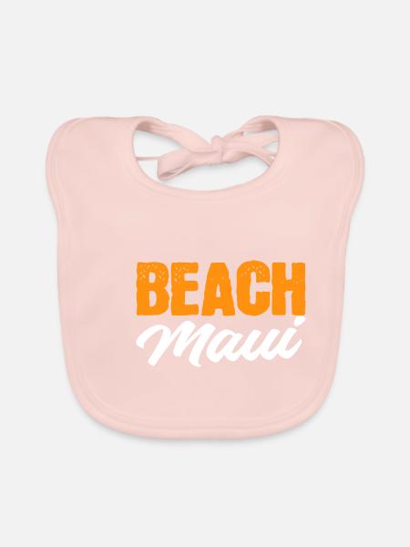 Strand Maui Tourist Geschenk - Baby Bio-Lätzchen - Rose - Vorne