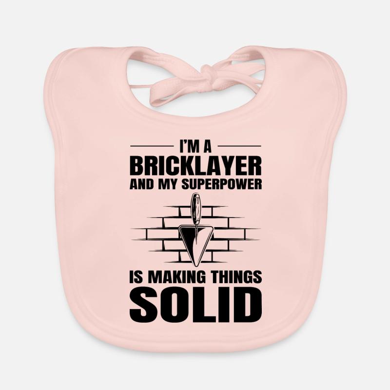 Bricklayer Bricklaying Brick Mason Wall Builder Organic Baby Bibs