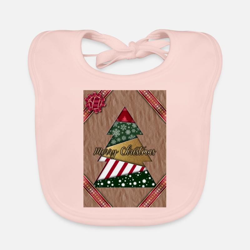 Joyeux Noël - Joyeux Noël découpé - Bavoir bio Bébé - rose