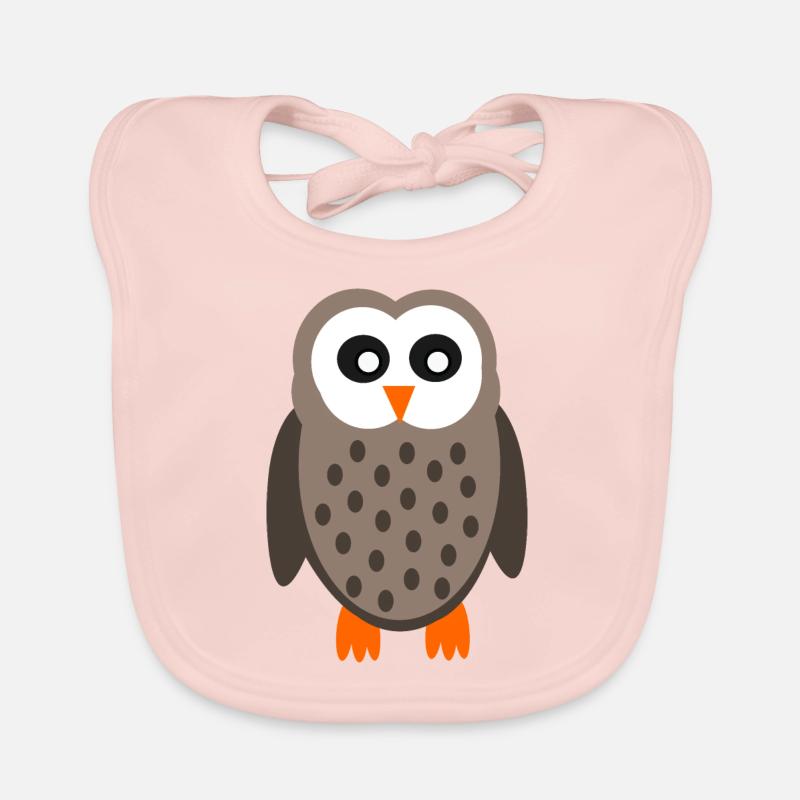 lustige Eule Eulen T-shirt  - Baby Bio-Lätzchen - Rose