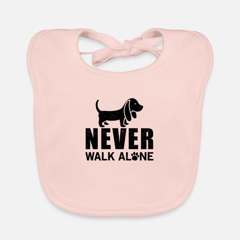 Never walk alone - Bavoir bio Bébé - rose