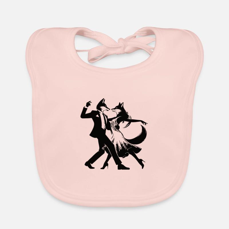Dancing Tango Foxes Design Organic Baby Bibs