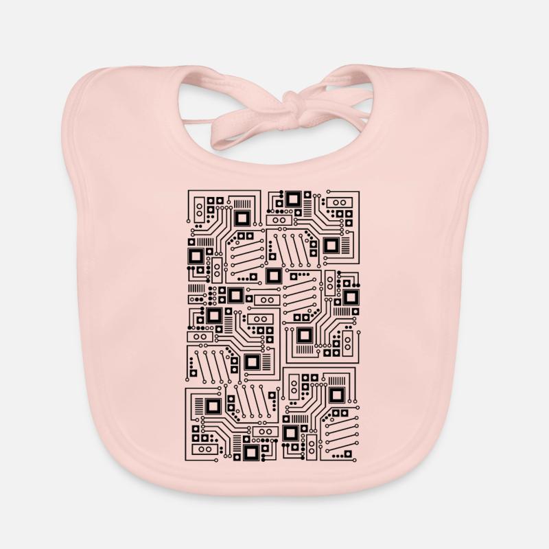Technology electronics circuit boards T-shirt design Organic Baby Bibs