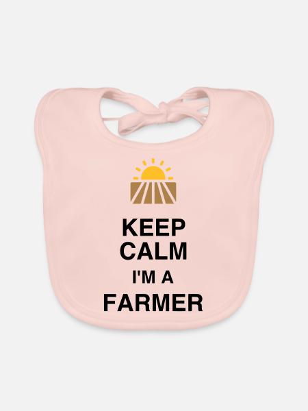 Landwirt / Bauer / Landwirtschaft / Traktor - Baby Bio-Lätzchen - Rose - Vorne