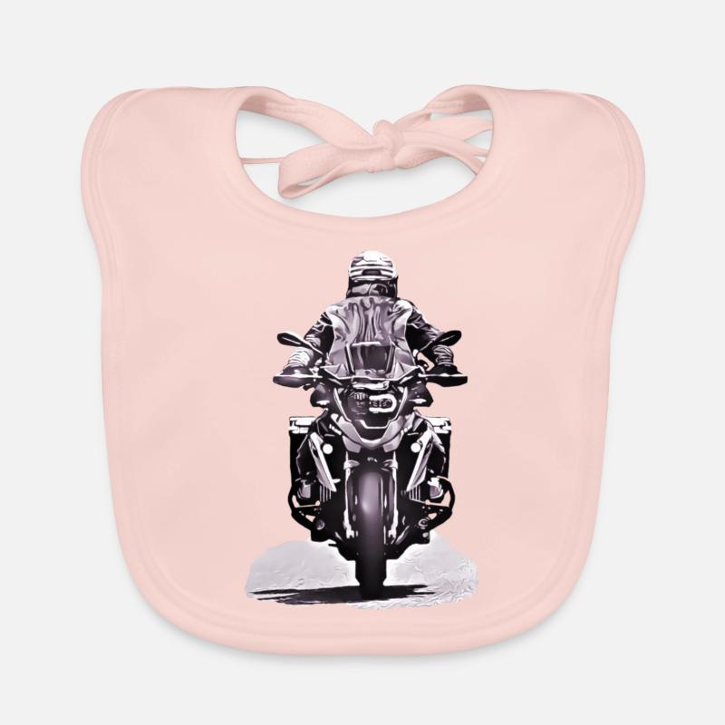 GS Motorradfahrer black - Baby Bio-Lätzchen - Rose