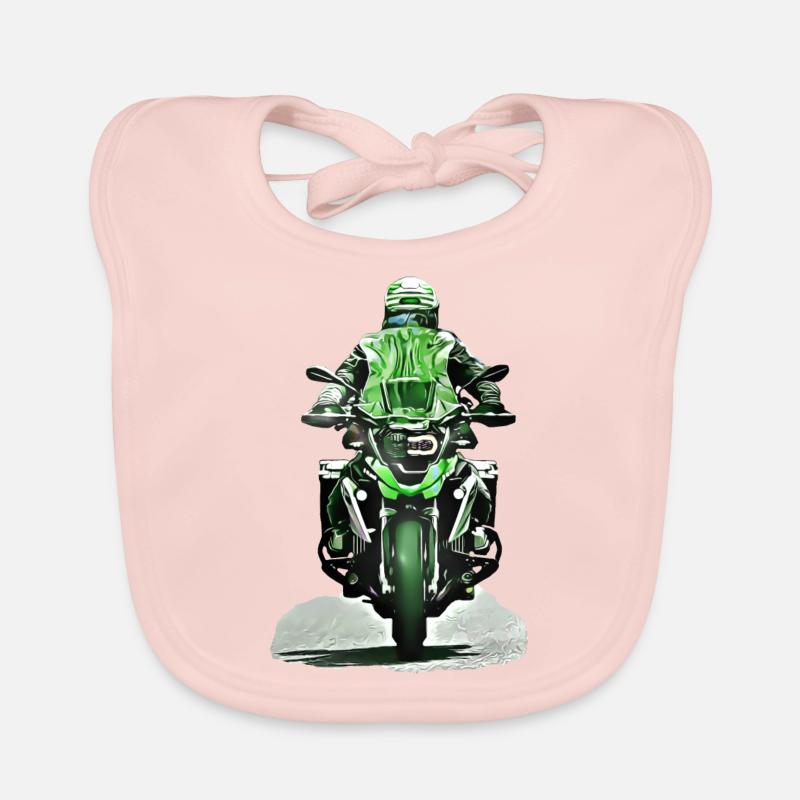GS Motorradfahrer grün Baby Bio-Lätzchen