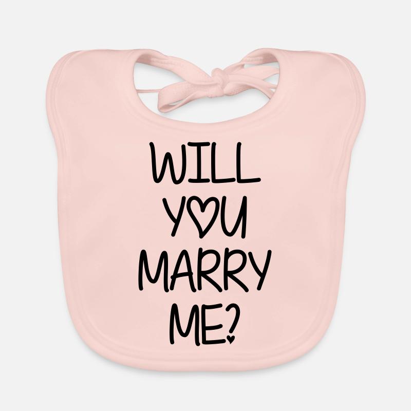 Will you marry me? - Baby Bio-Lätzchen - Rose