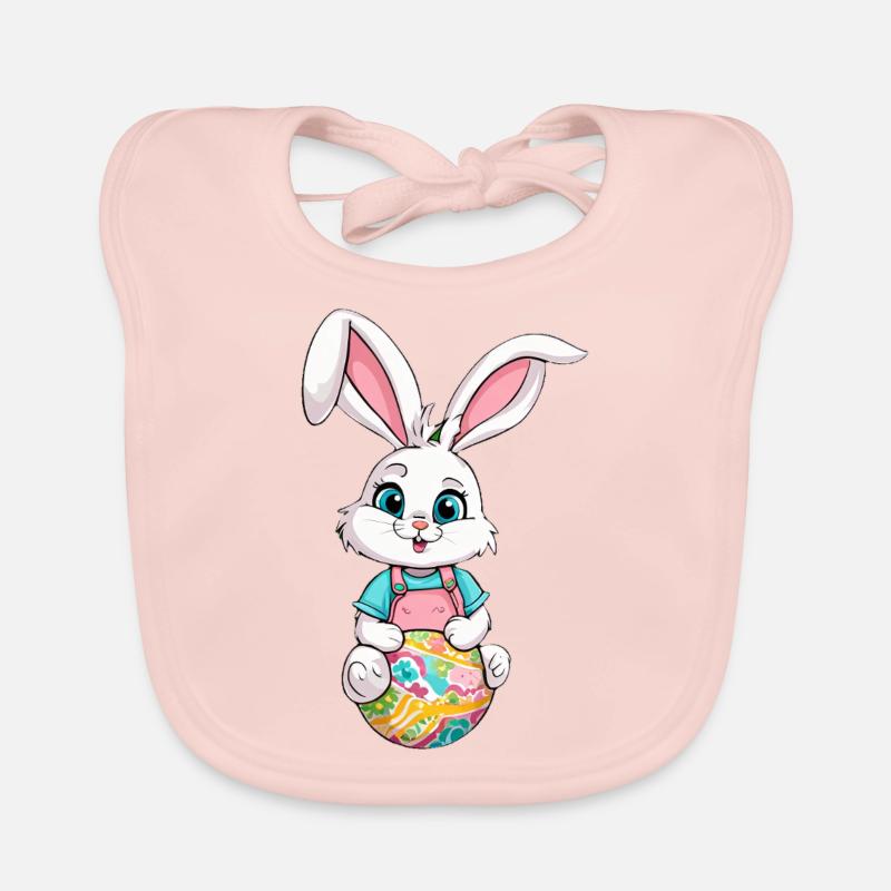 Easter bunny with Easter eggs Organic Baby Bibs