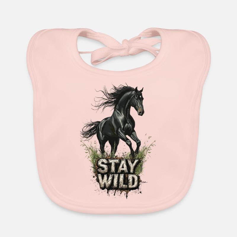 Cheval Chevaux Cavalier Cavalier Séjour Wild Equestrian Bavoir bio Bébé