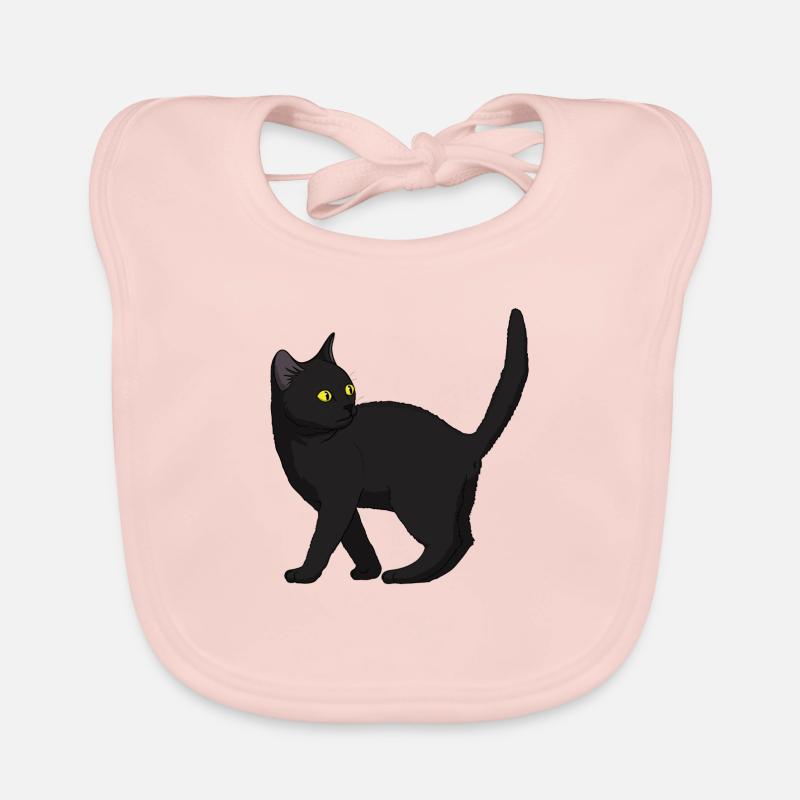Cat Black Organic Baby Bibs