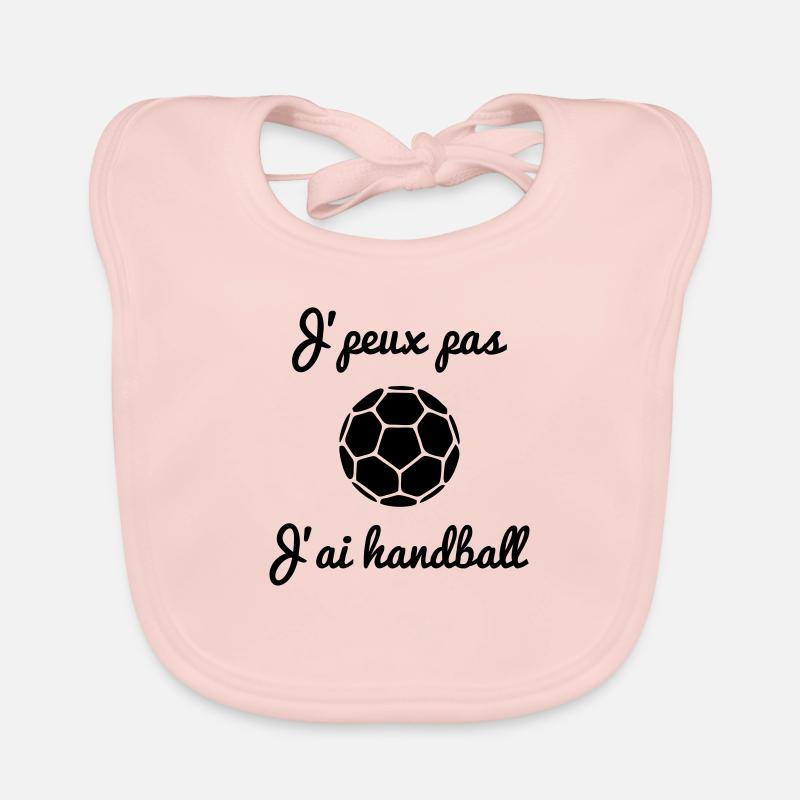 j'peux pas j'ai handball - Bavoir bio Bébé - rose