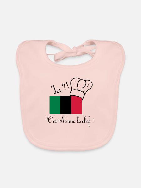 Nonna le chef - Bavoir bio Bébé - rose - Devant
