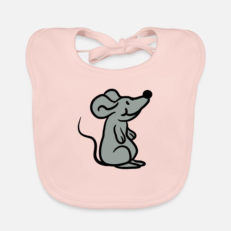 Petite souris mignonne mignonne - Bavoir bio Bébé - rose