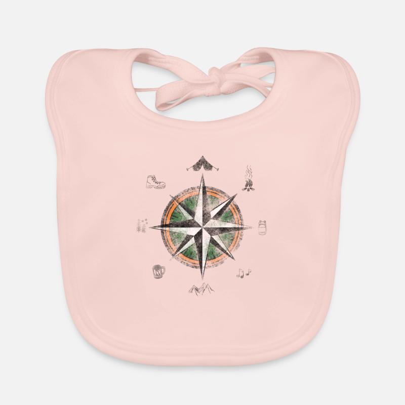 Kompass Camping Wander Outdoor Design Geschenk Baby Bio-Lätzchen