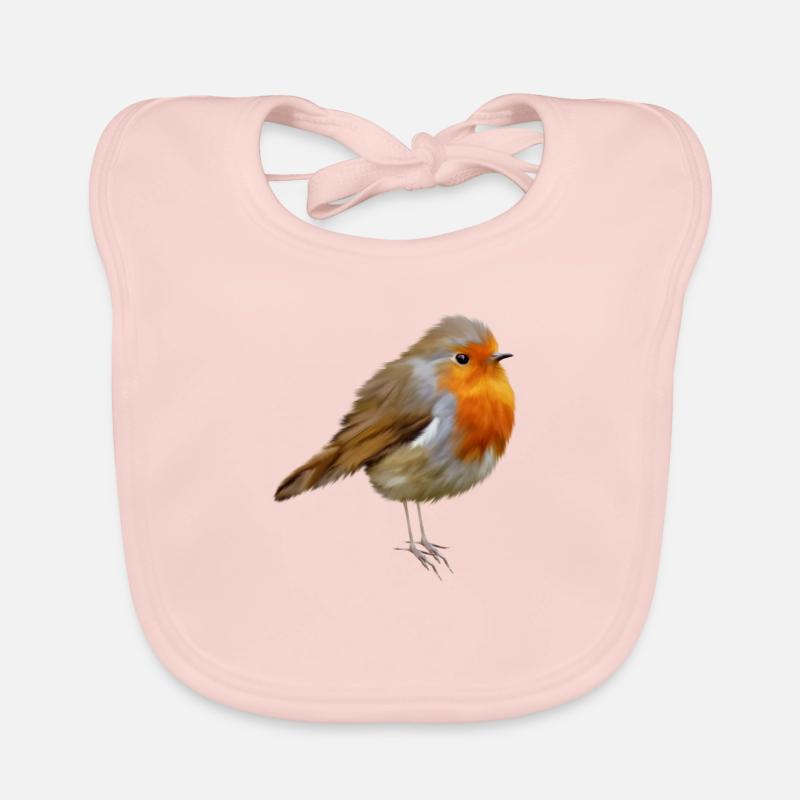 Rotkehlchen Robin - Baby Bio-Lätzchen - Rose