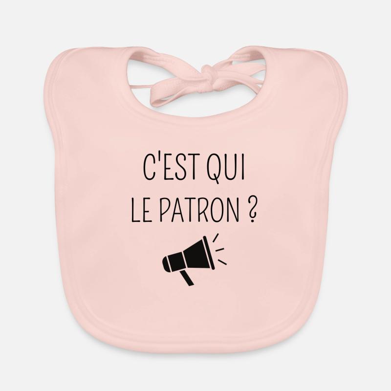 C'est qui le patron ? - Bavoir bio Bébé - rose