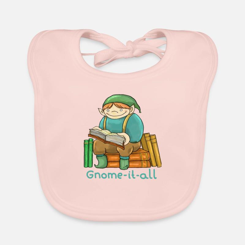 The Gnome That Knows-it-all - Bavoir bio Bébé - rose