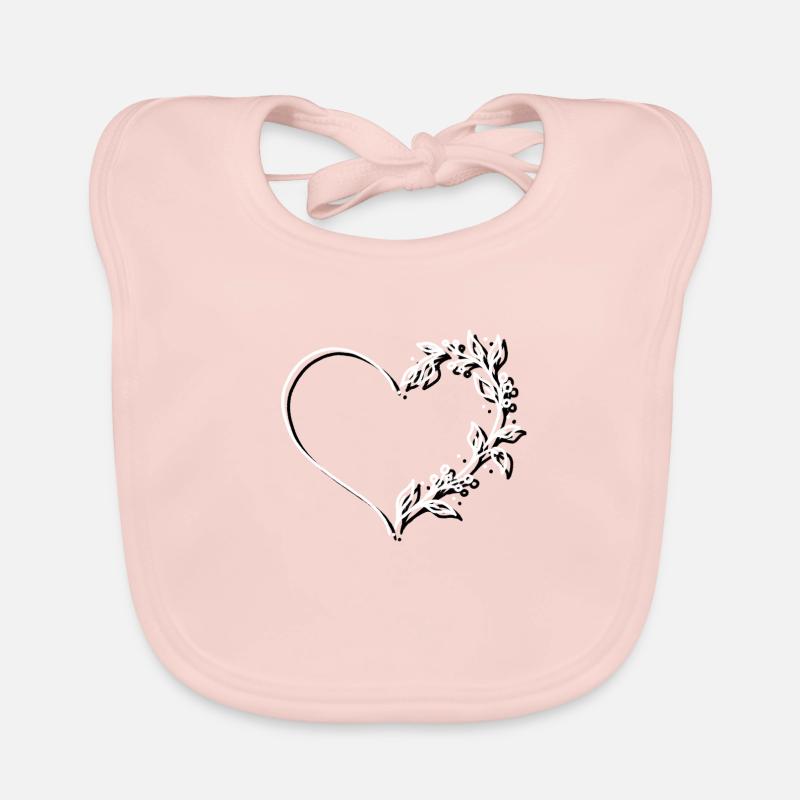 Amour - Bavoir bio Bébé - rose