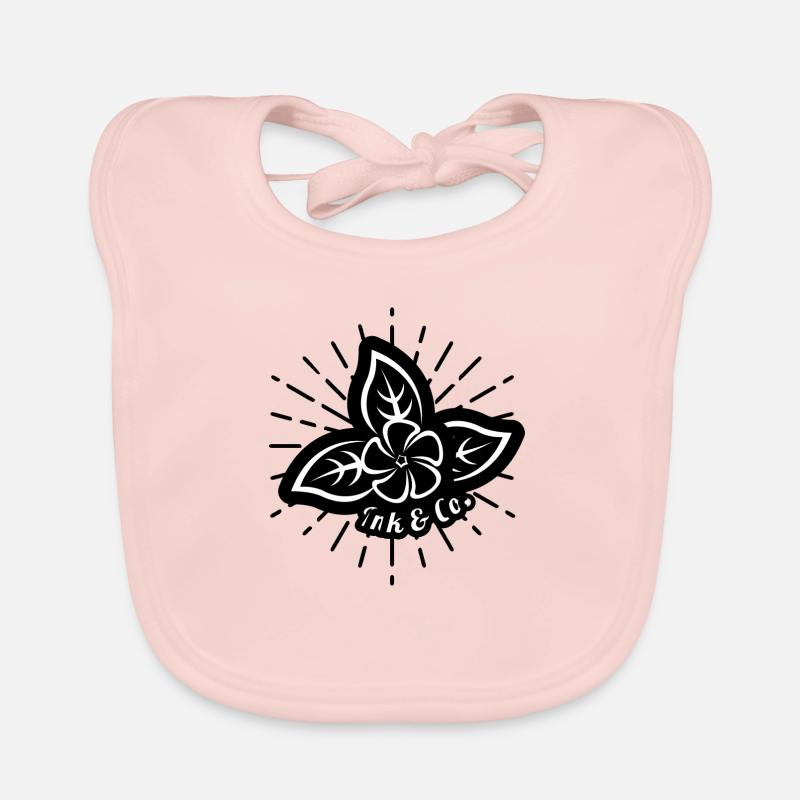 Flower tattoo Organic Baby Bibs