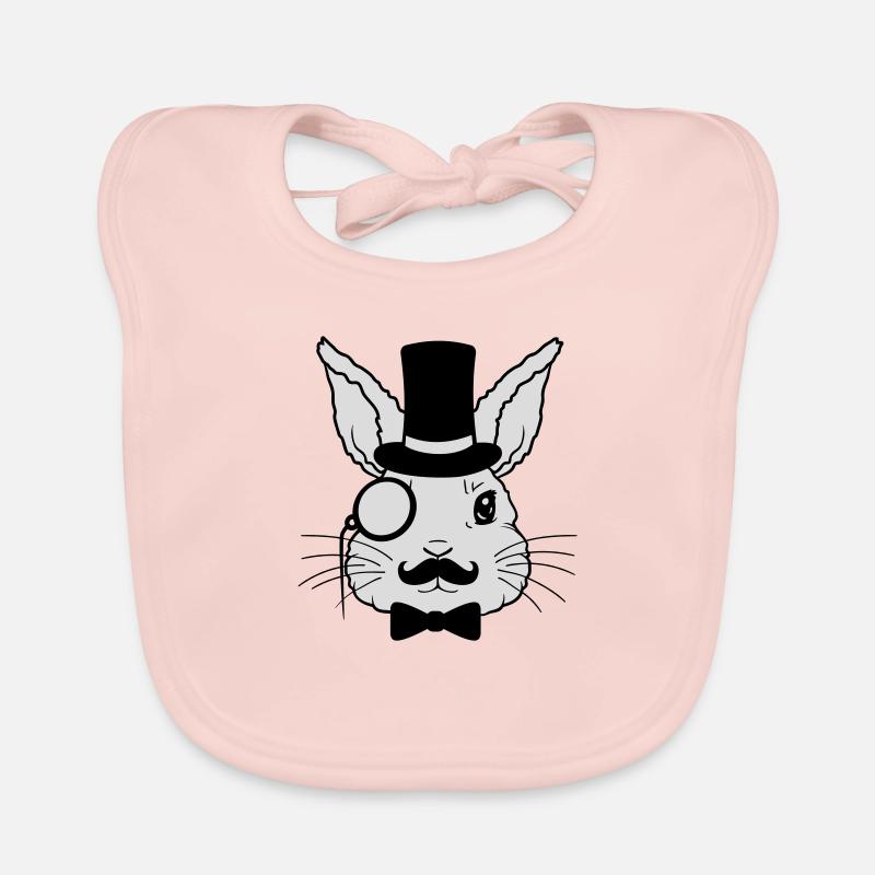 Cylindre monocle Sir Rabbit Bavoir bio Bébé