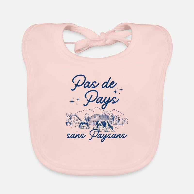 Pas de pays sans paysans - Bavoir bio Bébé - rose