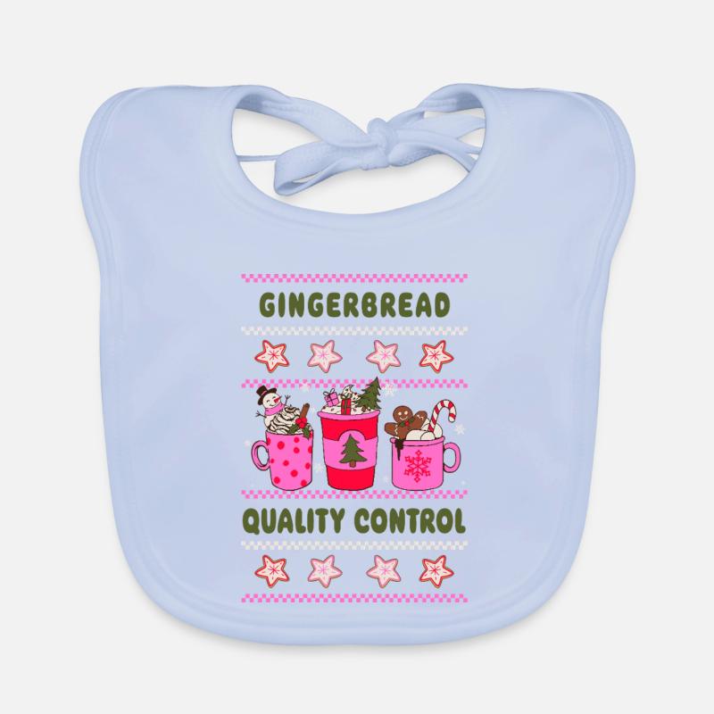 Gingerbread Quality Control - Pinke Weihnachten Baby Bio-Lätzchen