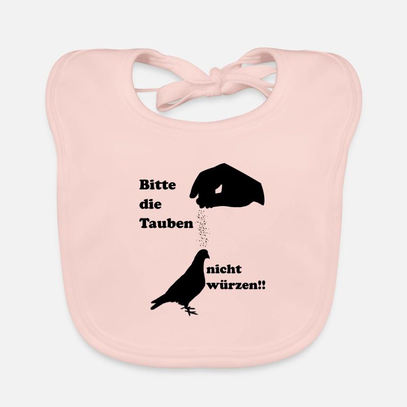 S'il vous plaît ne pas épicer les pigeons Feed Forbidden - Bavoir bio Bébé - rose