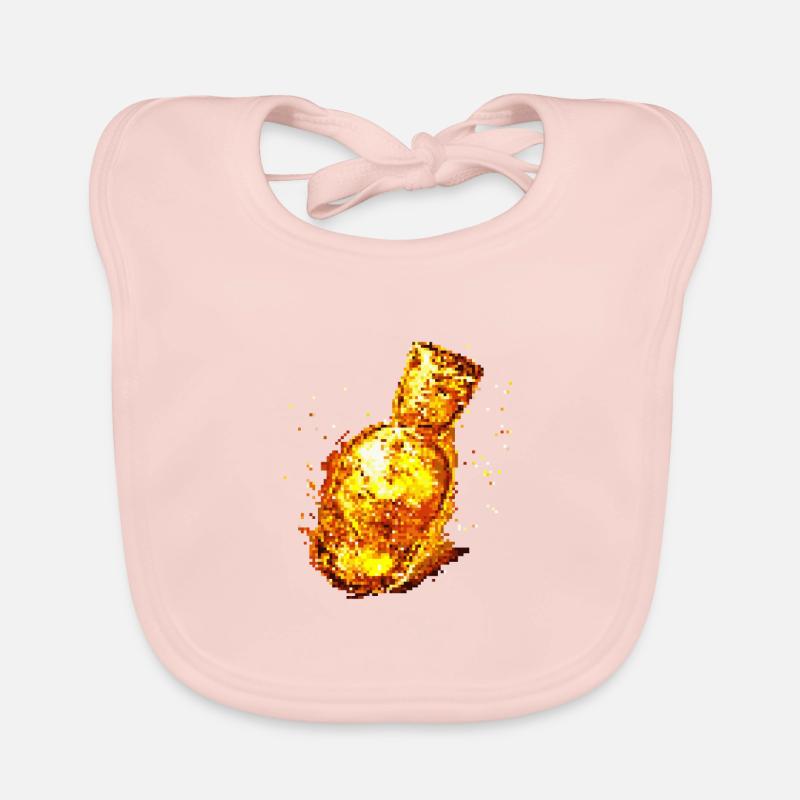 Estus Flask in pixel look - Bavoir bio Bébé - rose