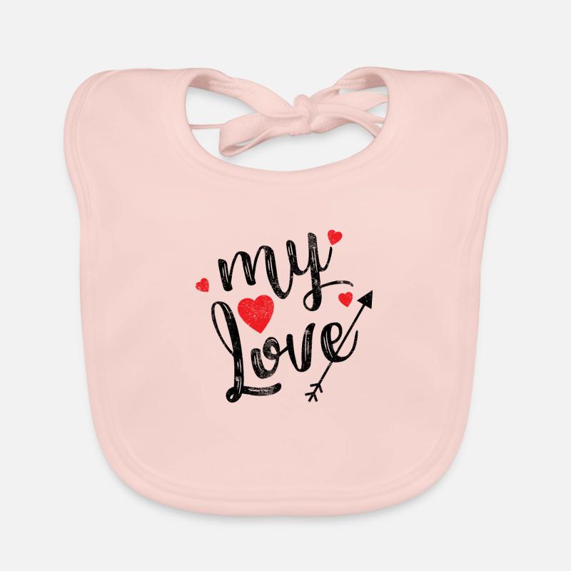 Saint Valentin - Bavoir bio Bébé - rose
