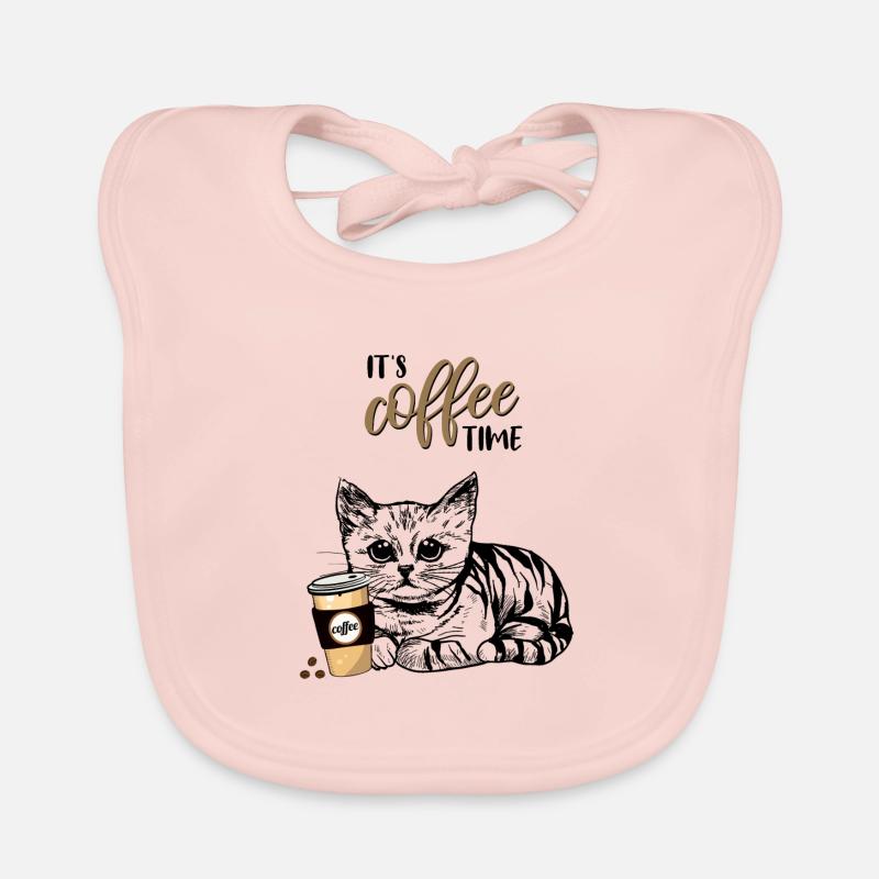 C'est l'heure du café - Bavoir bio Bébé - rose
