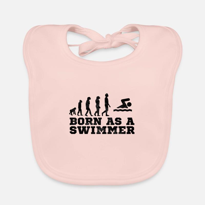 Born As A Swimmer Evolution Brustschwimmen Schwimm Baby Bio-Lätzchen