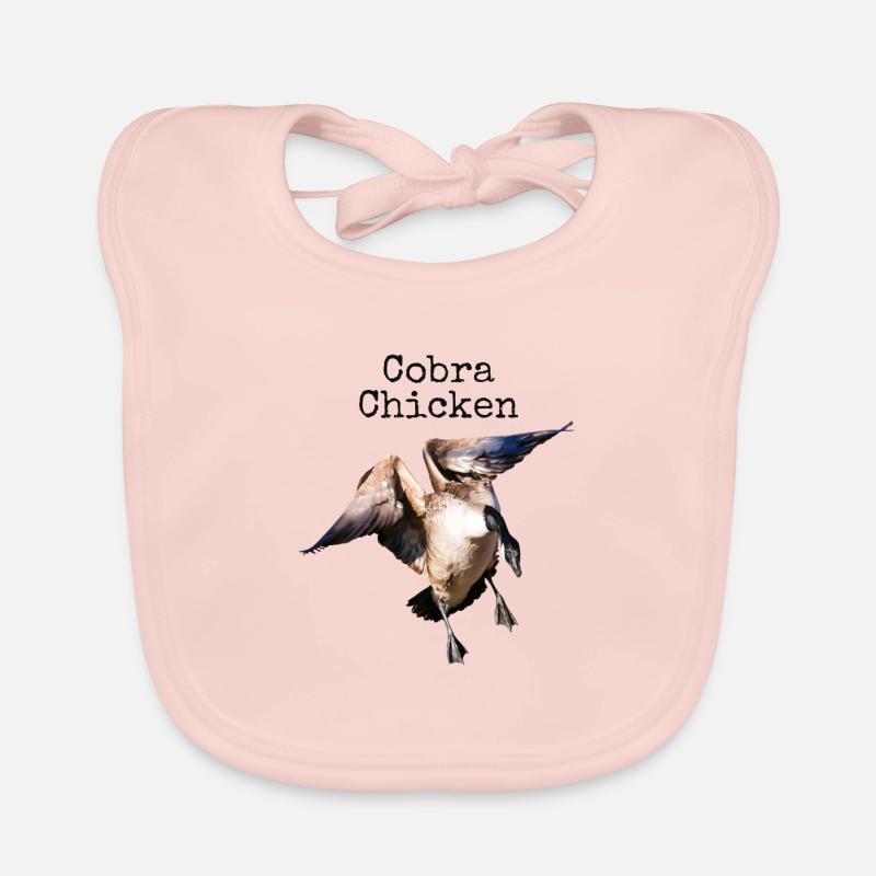 Drôle de poulet Cobra Oie Mauvais nom d’animal - Bavoir bio Bébé - rose