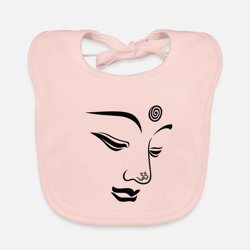 buddha bouddha Om - Bavoir bio Bébé - rose