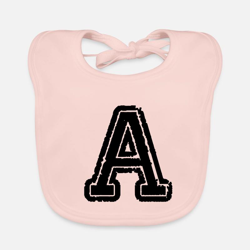 letter a Organic Baby Bibs