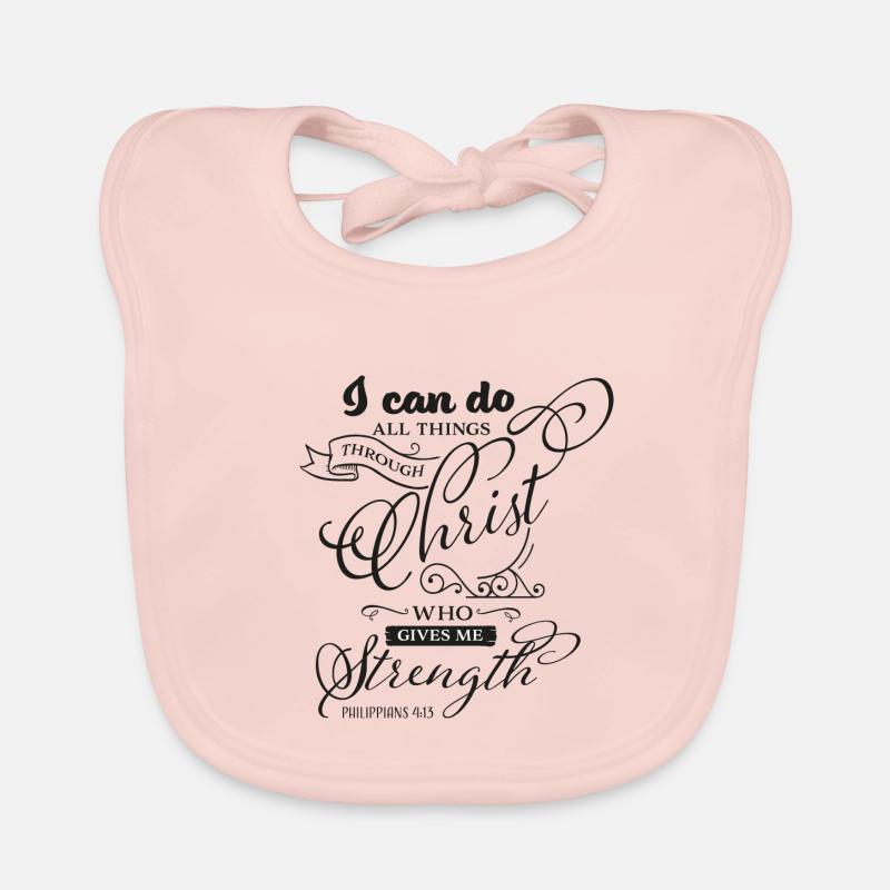 Christliche Klamotten mit Spruch - Geschenkidee Baby Bio-Lätzchen