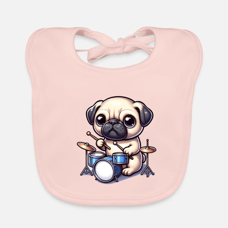 Conception mignonne de batteur carlin Bavoir bio Bébé