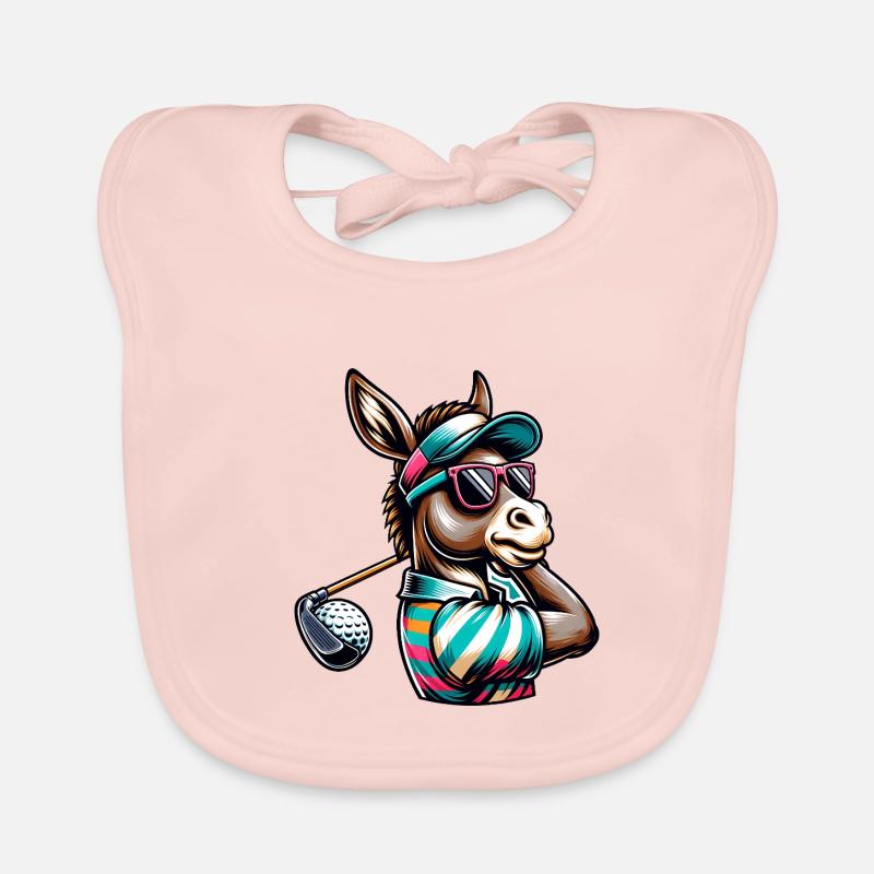 Illustration de golfeur âne avec style Bavoir bio Bébé
